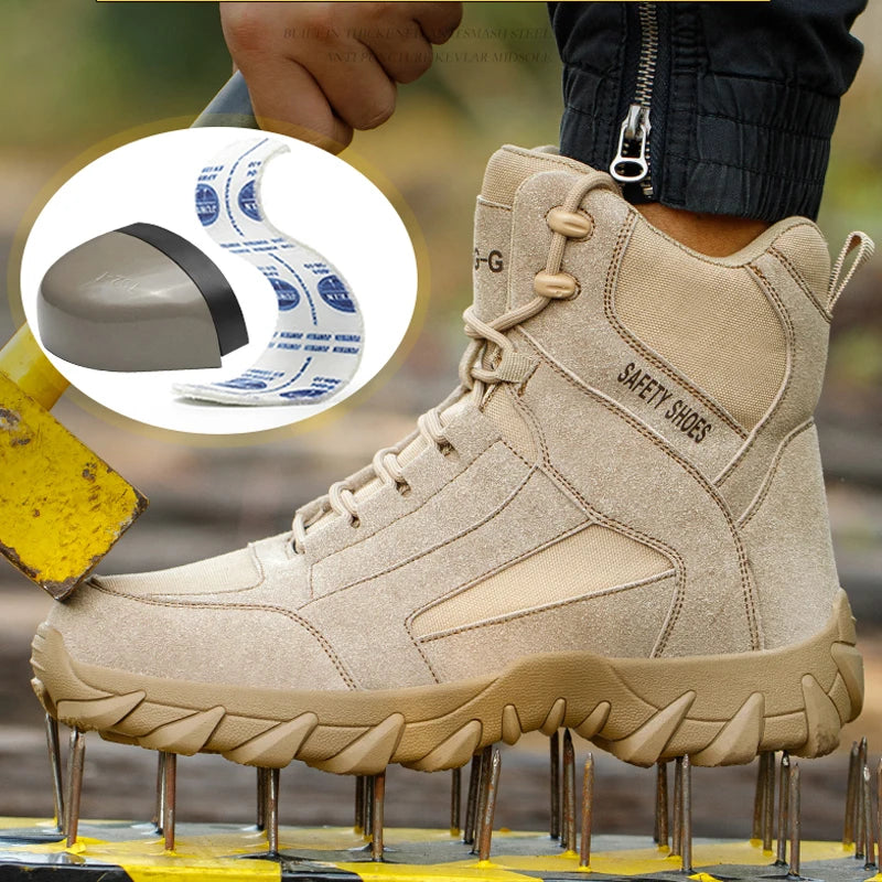 Anti scalding Welding boots Puncture-Proof Safety Shoes Men Outdoor desert tactical boots Work Shoes Protective Shoes Non-slip