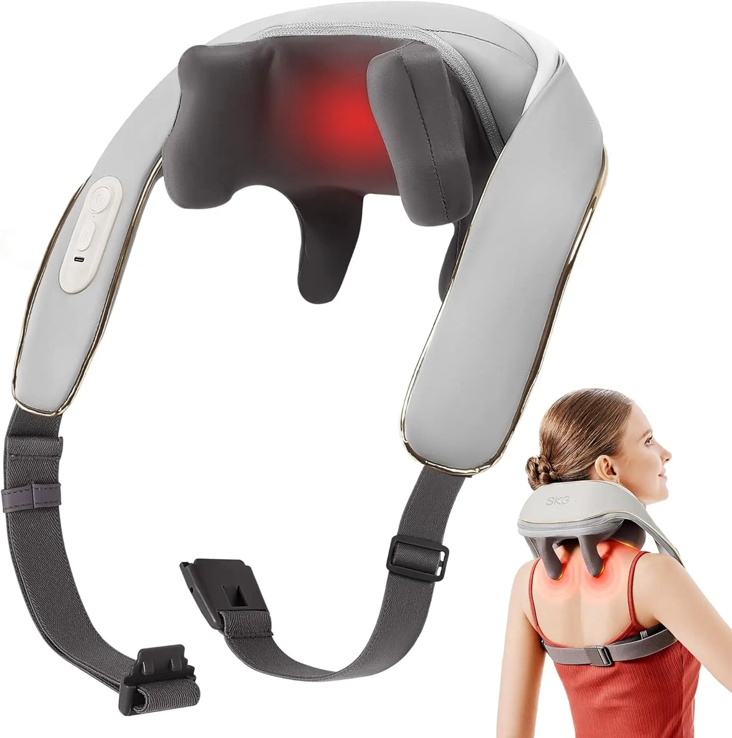 SKG  H5 Mini Neck and Shoulder Massage with Heat for Neck, Back, Shoulder, Legs, Electric Massage Gift Ideas