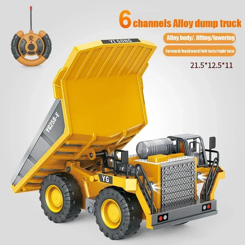 11 Channel RC Control Truck 1:20 Excavator Large Engineering  Toy Kids Simulation  Alloy Remote Control Excavator Toy Gift