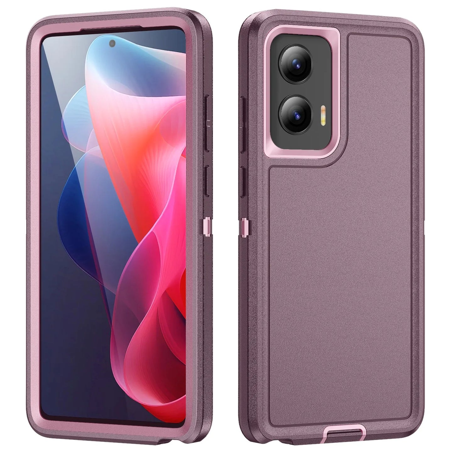 for Motorola Moto G 5G 2024 Shockproof Protective 2 in 1 Heavy Duty Phone Cases Anti-Drop Purple Color Back Cover