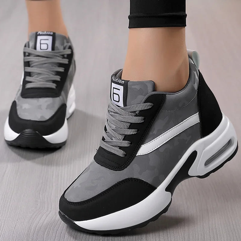 2024 Women Air Cushion Sneaker Insole Increase Height Brand Sport Shoes High Buttom Outdoor Daily Walking Shoes