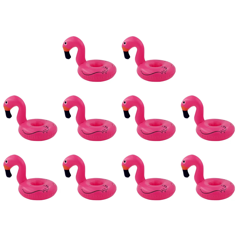 5/10 pcs Inflatable Cup Holder PVC Swan Floating Coasters Portable Swan Beverage Glass Holder for Holiday Birthday Party