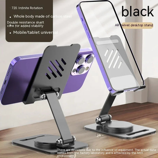 360 Degrees Rotate Metal Desk Mobile Phone Holder Stand For Phone Pad Adjustable Desktop Tablet Table Cell Phone Stand