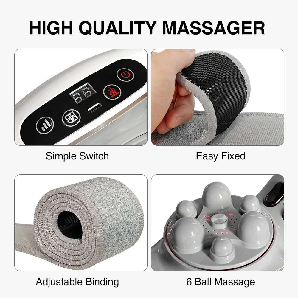 HOMEMASSA Abdominal Massager Electric Stomach Massager for Flattening Belly Multiple-use for Waist Abdomen Back Neck Leg 3 Modes