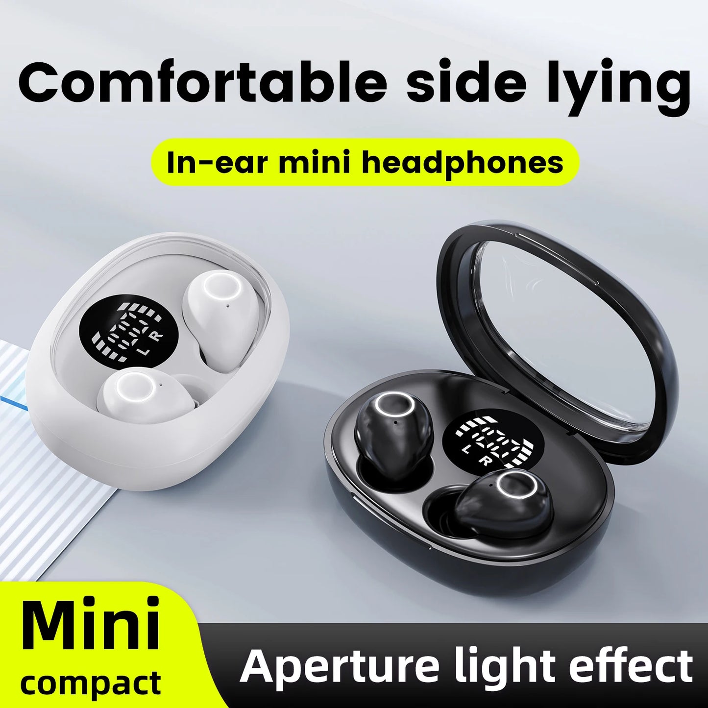 Sleep Hidden Headphones Wireless Invisible Earbuds for Sleeping Sleep Tiny Earbuds for Side Sleepers Tiny Smallest Earphones