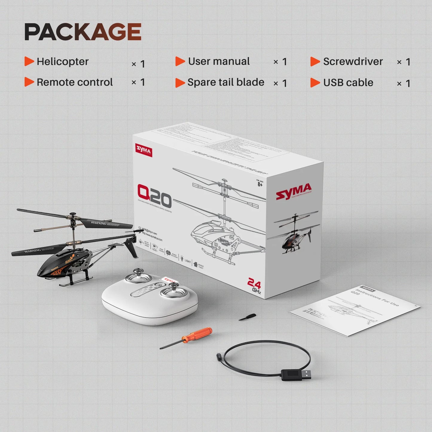 SYMA Remote Controlled Helicopter Q20 RC Aircraft with Altitude Hold, One Key take Off/Landing, 3.5 Channel, Gyro Stabilizer