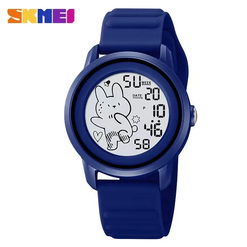 SKMEI Cute Cartoon Rabbit Pattern Countdown Sport Digital Watches For Children Boys Back Light Kids Wristwatch Alarm Clock 2217