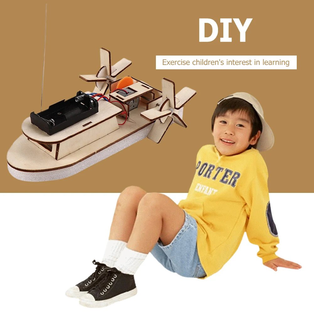 DIY Boat Model Material Set Wood Boat Building Kit 3D Assemble Wooden Paddle Steamer Creative Teaching Educational Science