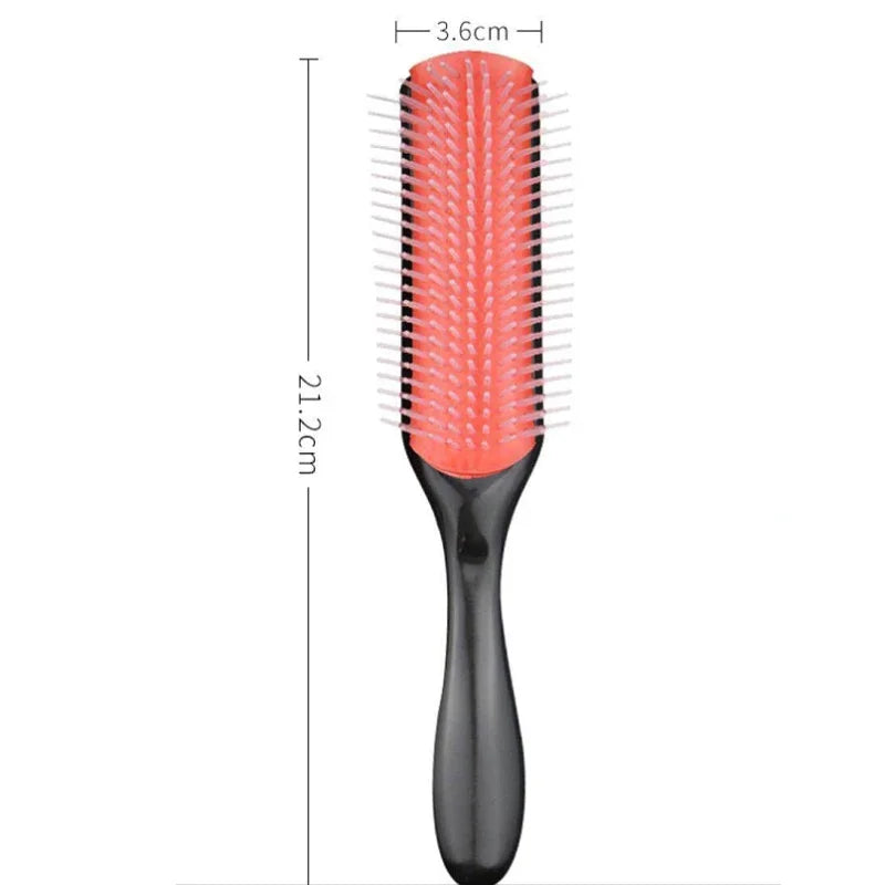 9-Rows Detangling Hair Brush Denman Detangler Hairbrush Scalp Massager Straight Curly Wet Hair Comb