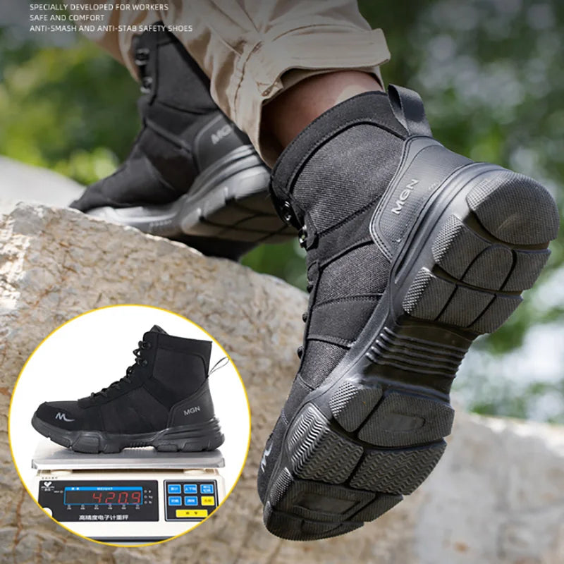 Work Boots Indestructible Safety Shoes Men Steel Toe Shoes Puncture-Proof Sneakers Male Footwear Shoes Women Non Slip Work Shoes