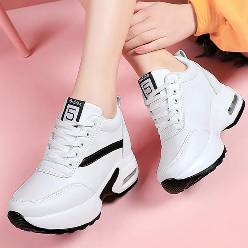 2024 Women Air Cushion Sneaker Insole Increase Height Brand Sport Shoes High Buttom Outdoor Daily Walking Shoes