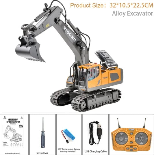 1: 20 Large Alloy Remote Control Excavator 11 Channel Crawler Excavator Children Boy Competition Engineering Vehicle Model Toy