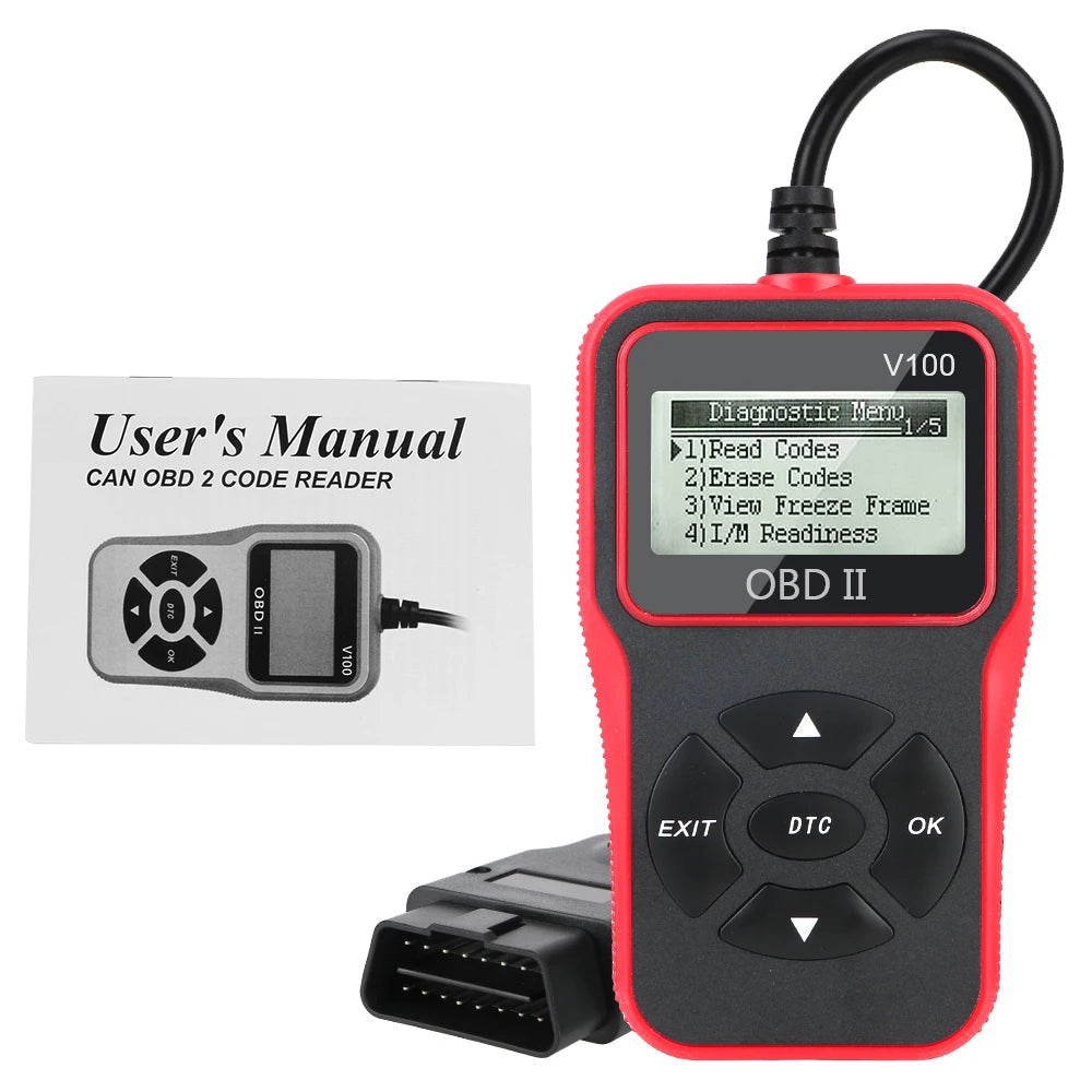 OBD 2 Scanner Plug and Play Digital Display V100 Universal OBDII EOBD OBD2 Code Reader 16 Pin Car Diagnostic Tools