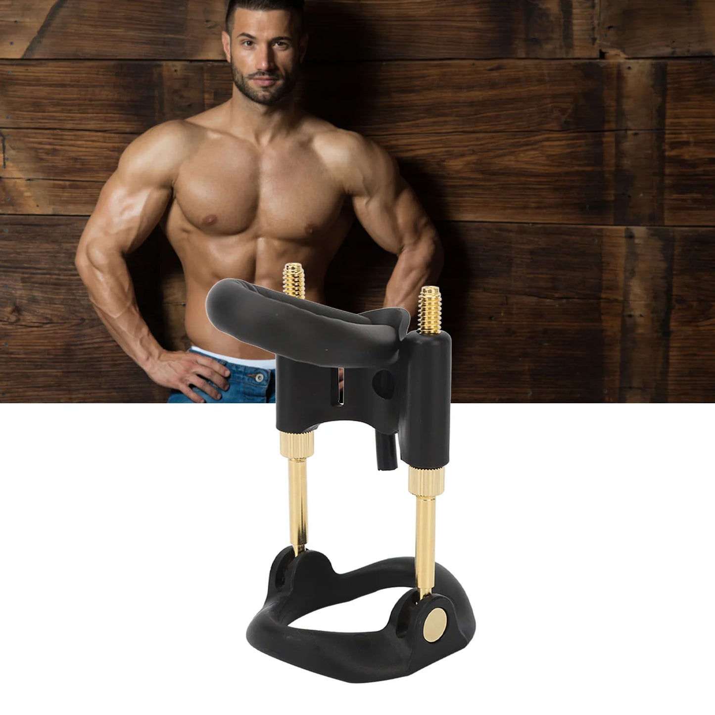 Massage Male Bracket Kit Stretching Effective Adjustable Men  Support Stretcher Black Gold Male Support Stretcher