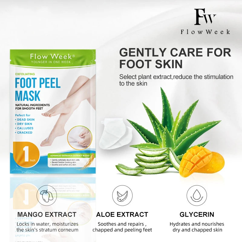 Foot Peel Mask, Exfoliating Peel Off Calluses Dead Skin Callus Remover Dry Cracked Feet, Baby Soft Smooth Touch Feet Skin