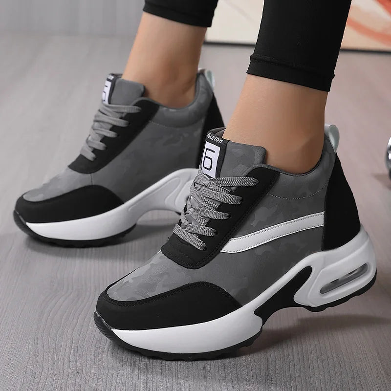 2024 Women Air Cushion Sneaker Insole Increase Height Brand Sport Shoes High Buttom Outdoor Daily Walking Shoes