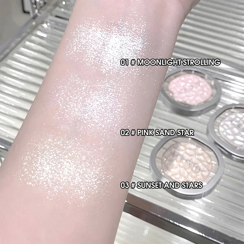 LEEINTO color-glowing high-gloss powder pearlescent powder brightens up the make-up eye shadow disc