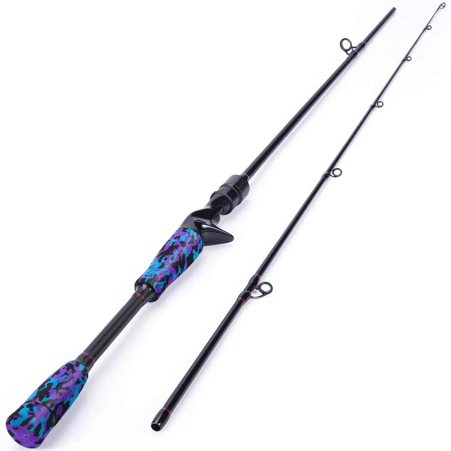 1.8m 1.98m 2 Sections Carbon Spinning Casting Fishing Rods Ultra-Sensitive with Comfort EVA Grip Rod Handle Trout Rod