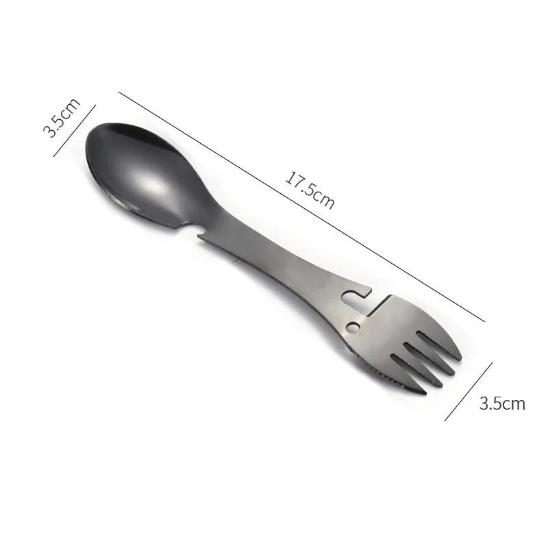 Outdoor Camping Picnic Titanium Spork Spoon Tableware Ultralight Hiking Camping Travel Tableware Cookware Portable Outdoor