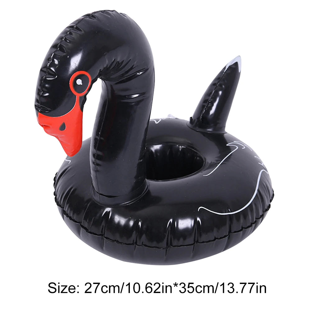 5/10 pcs Inflatable Cup Holder PVC Swan Floating Coasters Portable Swan Beverage Glass Holder for Holiday Birthday Party