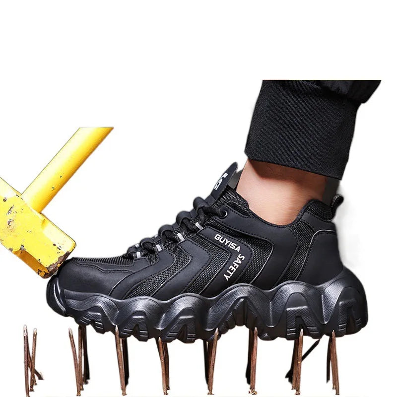 New Women's Steel Head Anti Smash and Anti Puncture Lightweight Soft Bottom Wear resistant Work Shoes Fashionable and Breathable