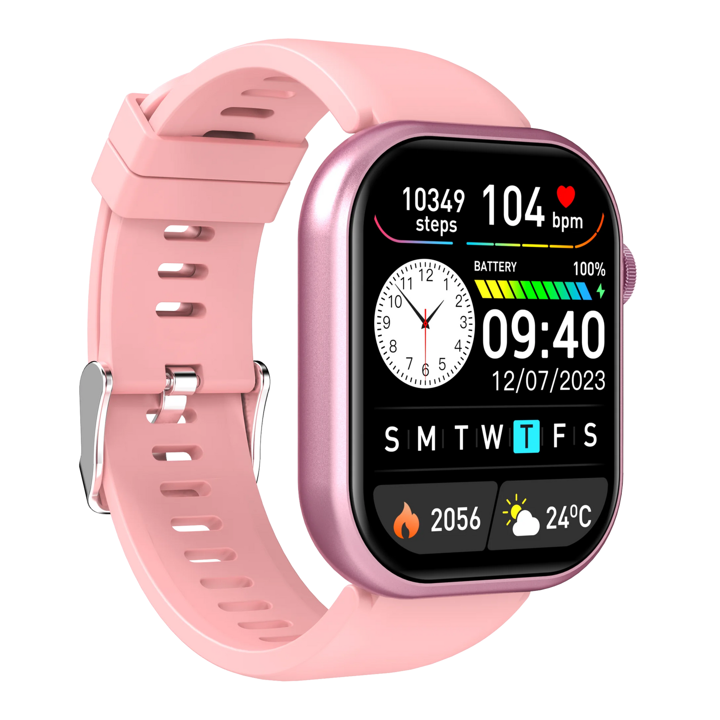 Smart watch with full touch screen, Bluetooth calling, message alerts and more, compatible with iPhone/android mobile phones