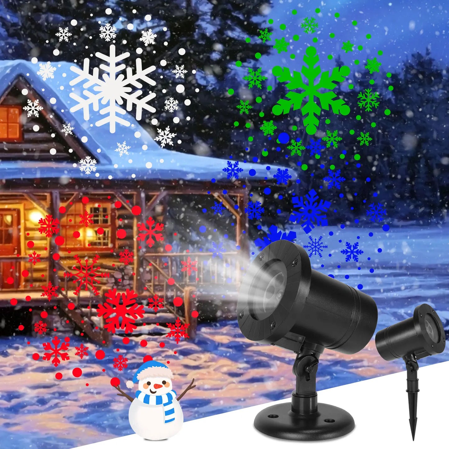 Christmas Projector Lights Halloween Christmas Projector Lights 16 HD Slides LED Waterproof Light Outdoor Indoor Light for Party