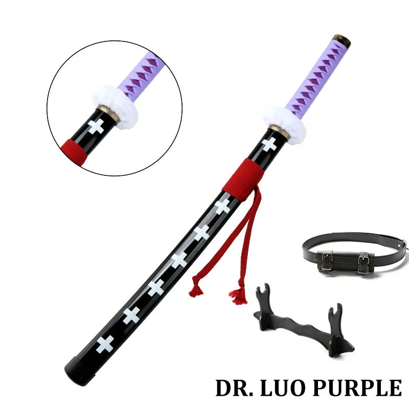 Roronoa Zoro Katana 80cm/31.5" Role-playing Weapons Props Trafalgar Law Purple Anime Character Sword Halloween Gifts