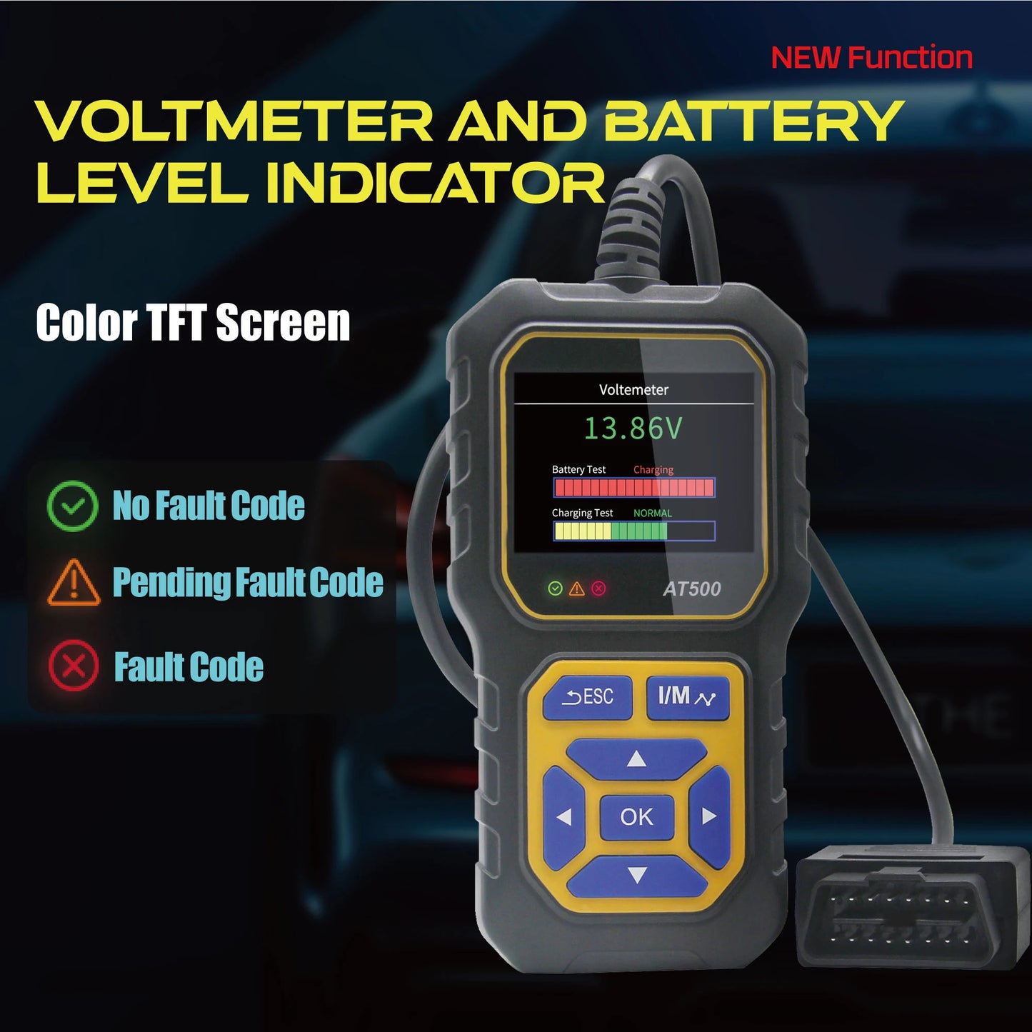 OBD2 Code Scanner Diagnostic Tool, OBDII Car Code Reader Check Engine Fault Code Scanner EOBD CAN Protocols for Cars Since 1996