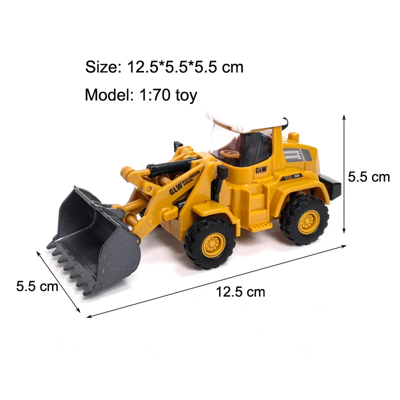 Engineering Diecast Inertial Driving Toys for Boys Alloy Tractor Excavator Bulldozer Kids Truck Children Vehicle Model Gift