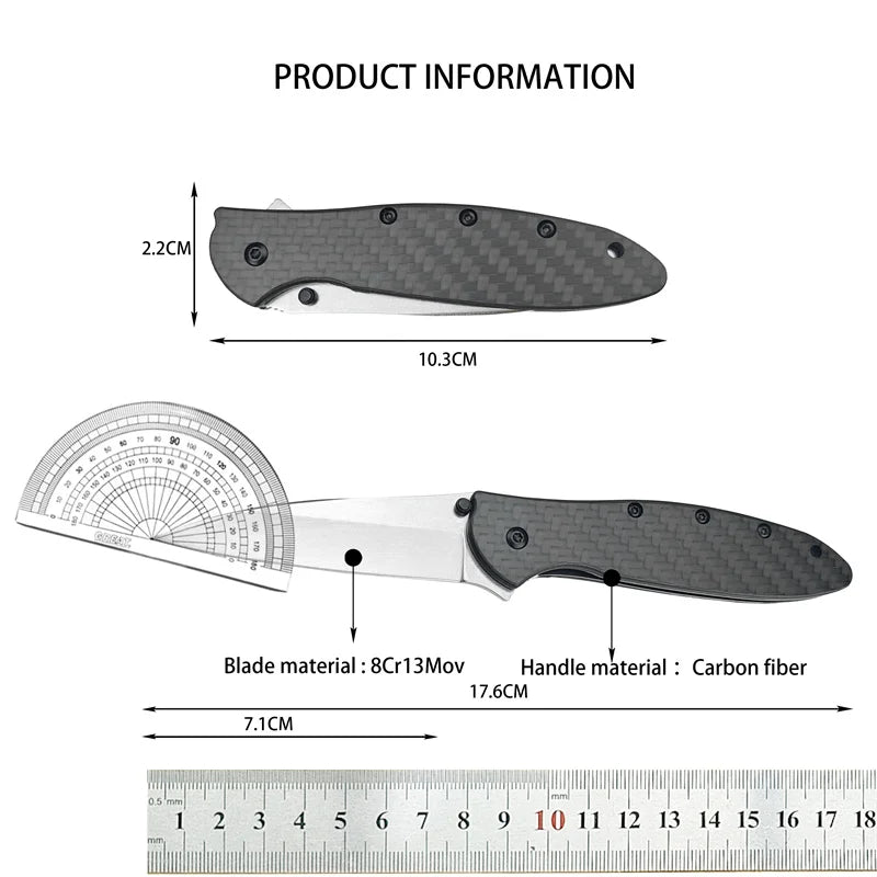 Folding Pocket 1660 Carbon Fiber G10 Handle Multifunctional Durable Self-defense Outdoor Camping Survival EDC Portable Knife