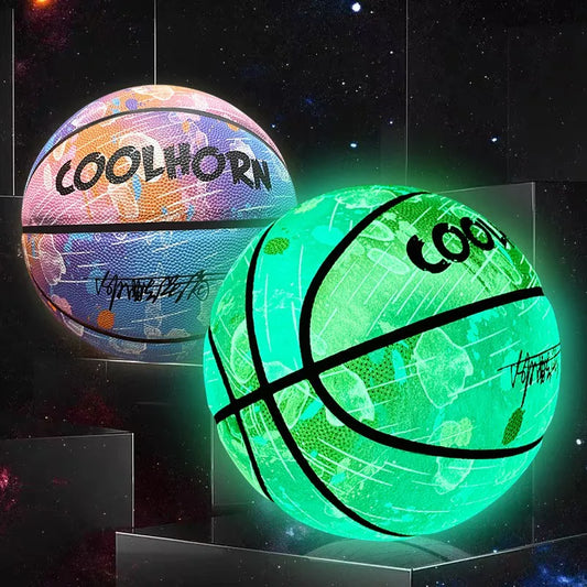 1pc No.7 Luminous Basketball Game Ball Outdoor Wearable PU Fluorescent Basketball