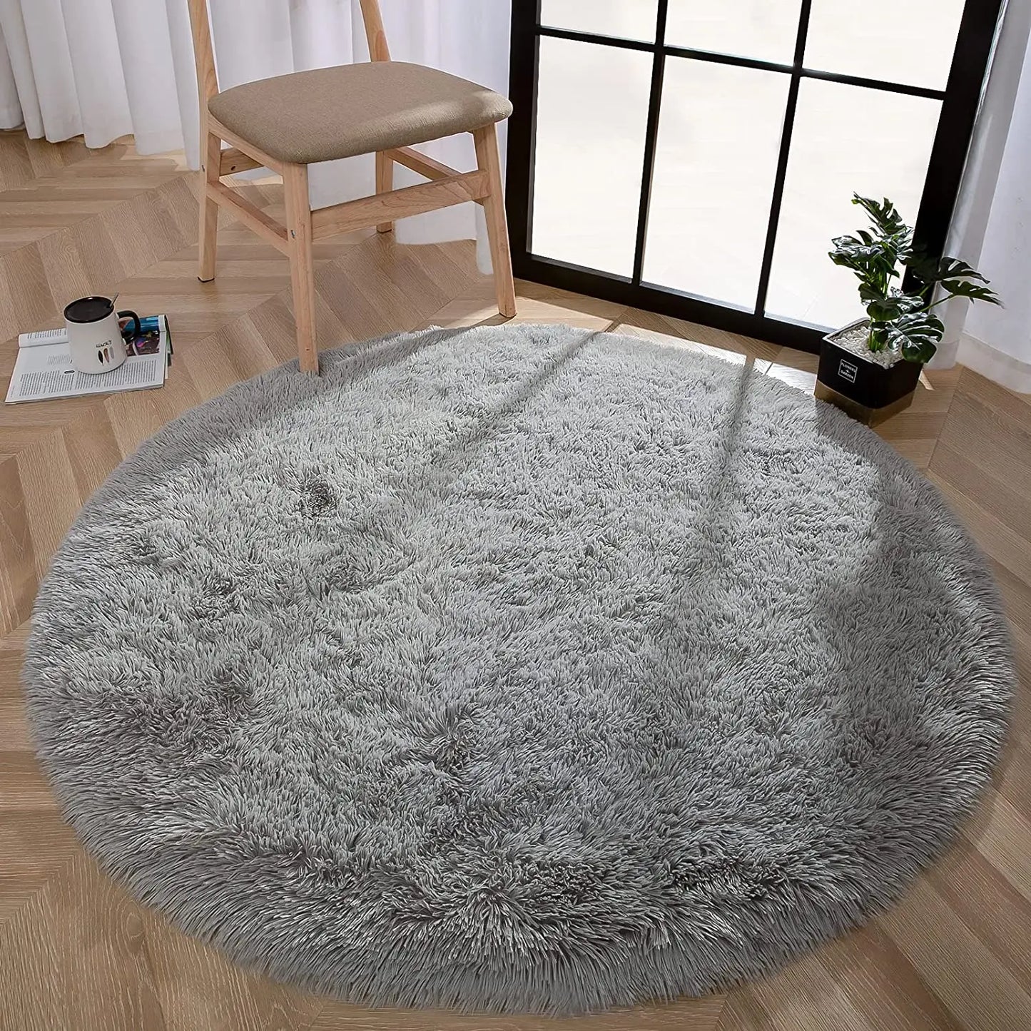 Carpet Living Room Round Thick Carpet Fluffy Large Area Mat Floor Soft Rug Bedroom Long Plush Rug Children Room Decor