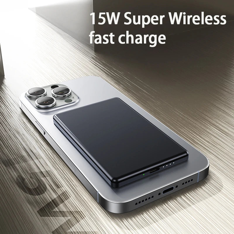 5000mAh Magnetic Power Bank Slim Wireless Powerbank Portable External Battery for Magsafe for iPhone 16 15 Samsung/Xiaomi