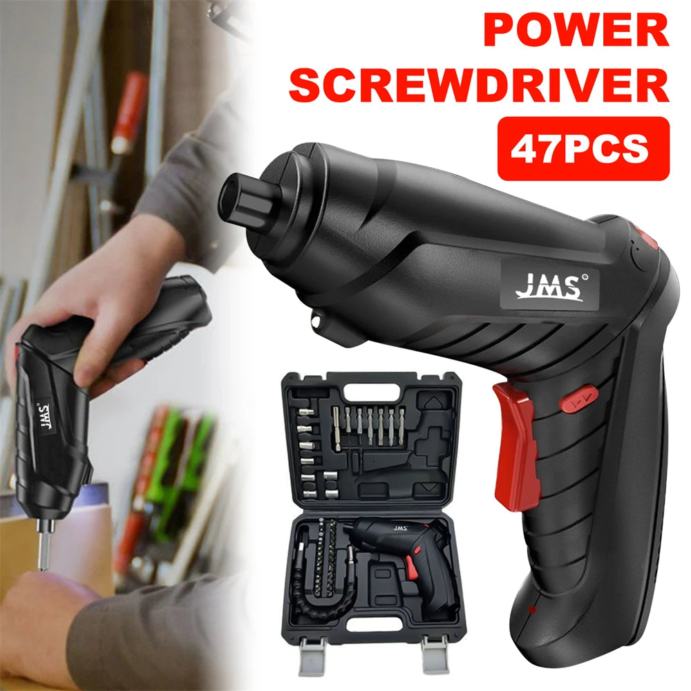 4.2V Cordless Electric Drill 74pcs Power Tools Set USB Rechargeable Electric Screwdriver Drill Household Maintenance Repair Tool