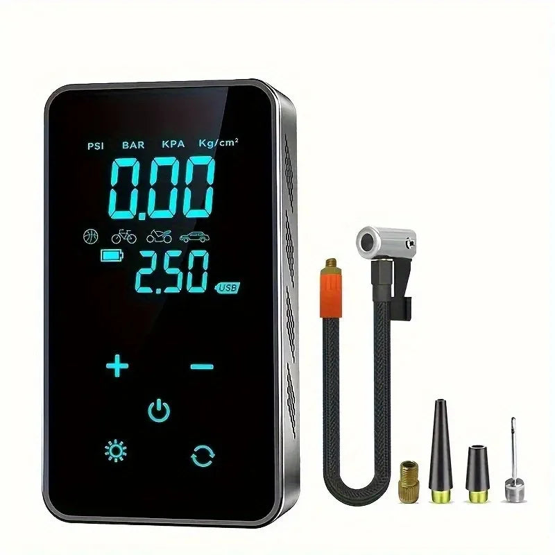 New Air Pump Wireless Digital Display Intelligent Touch Screen Portable Handheld For Car Bicycle Electric Vehicle Tire Ball