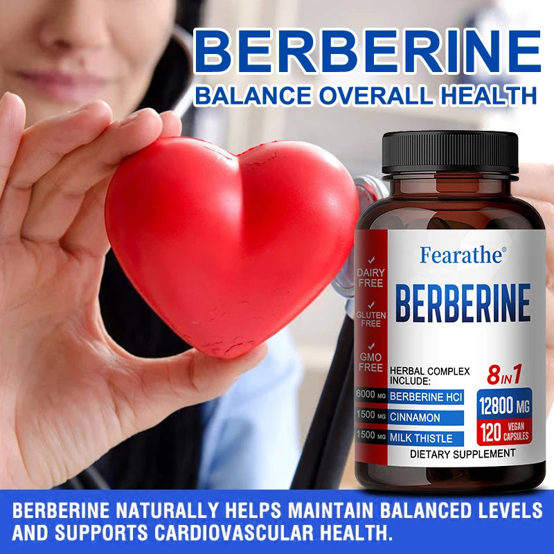 Berberine capsules contain Ceylon cinnamon and milk thistle to support liver function, gut health and immunity