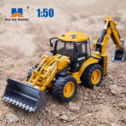 Huina 1/50 Miniatures of Metal Car Loader Truck Loader Excavator crawler Model Crawlers Toys for Boy Diecasts Toy Vehicles