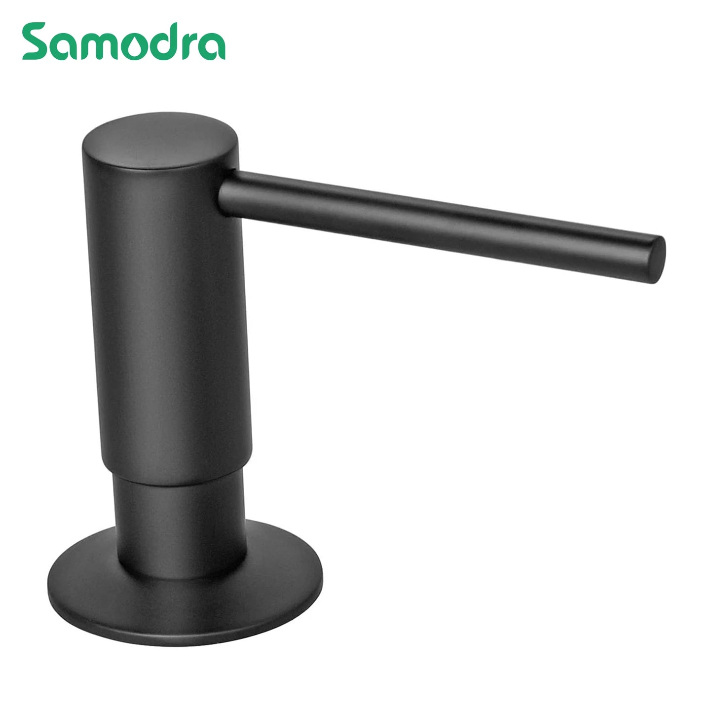 Samodra Black Liquid Soap Dispensers Brass Pump Head With 500ML PE Bottle Build in Dispenser soap For kitchen accessories