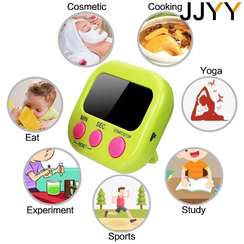 JJYY Kitchen Digital LCD Display Timer Loud Alarm Clock Cooking Baking Student Practice Homework Timer Electronic Timer