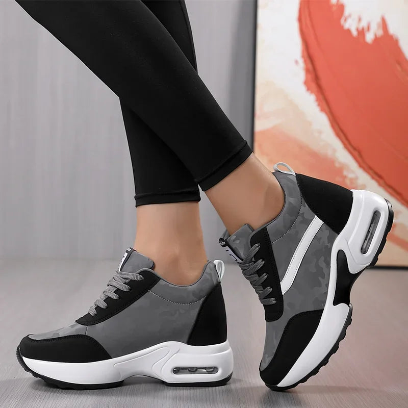 2024 Women Air Cushion Sneaker Insole Increase Height Brand Sport Shoes High Buttom Outdoor Daily Walking Shoes