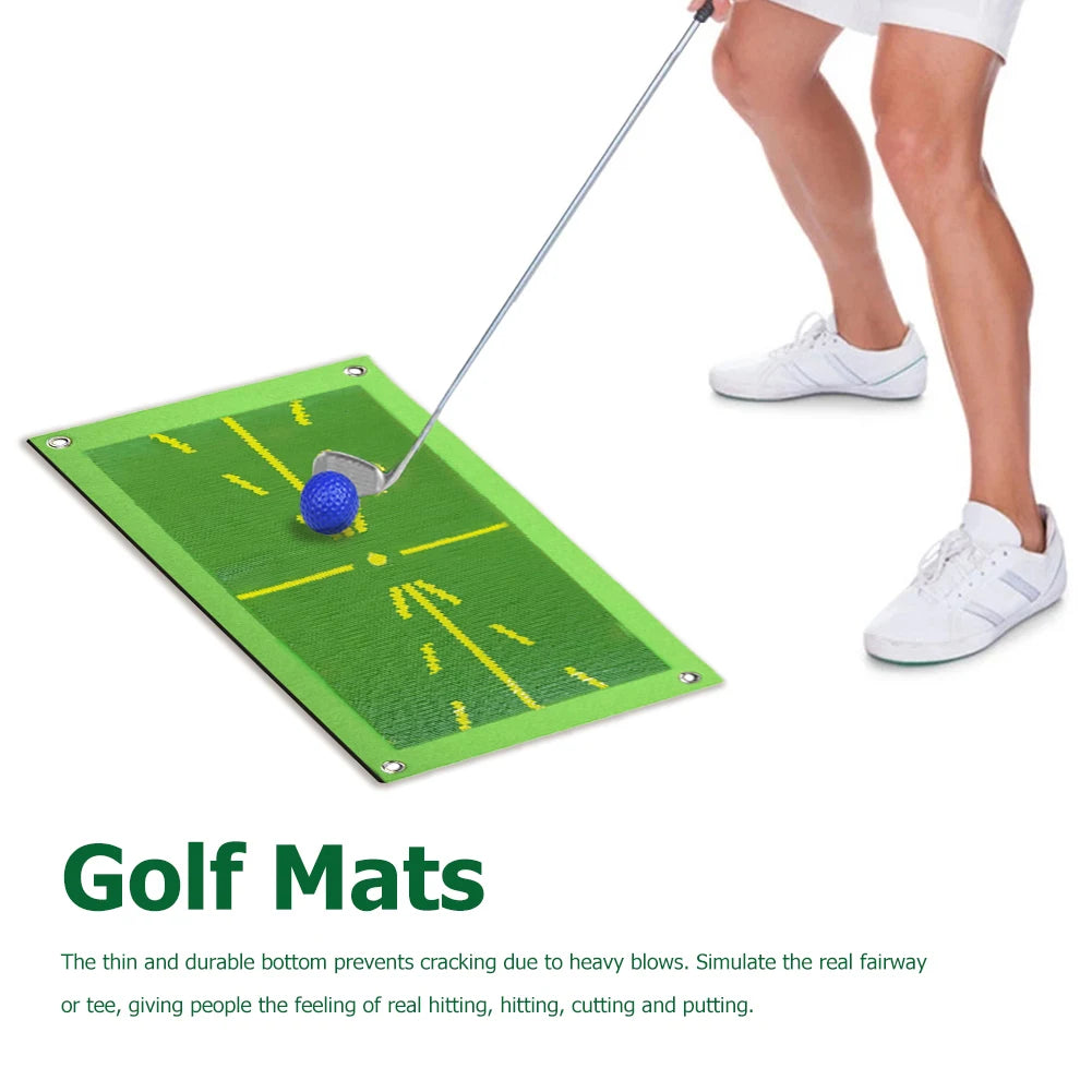 Golf Training Mat Kit for Swing Path Feedback Detection Correcting Hitting Posture Golf Practice Mat Advanced Guides Aid Pad