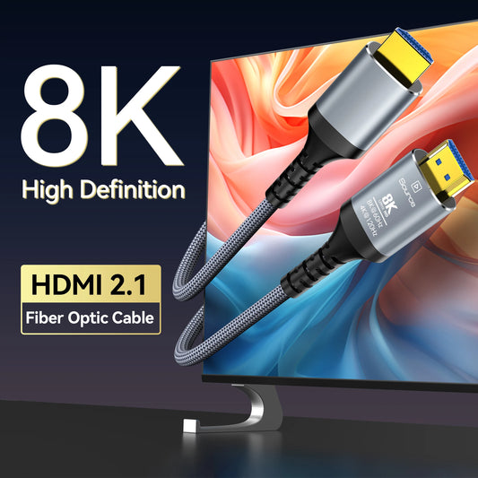 8K HDMI 2.1 Fiber Optic Cable 8K60Hz 4K120Hz HDMI Cable Dynamic HDR/eARC/HDCP 2.3 Compatible with LG Samsung Sony TV/PS5/Blu-ray