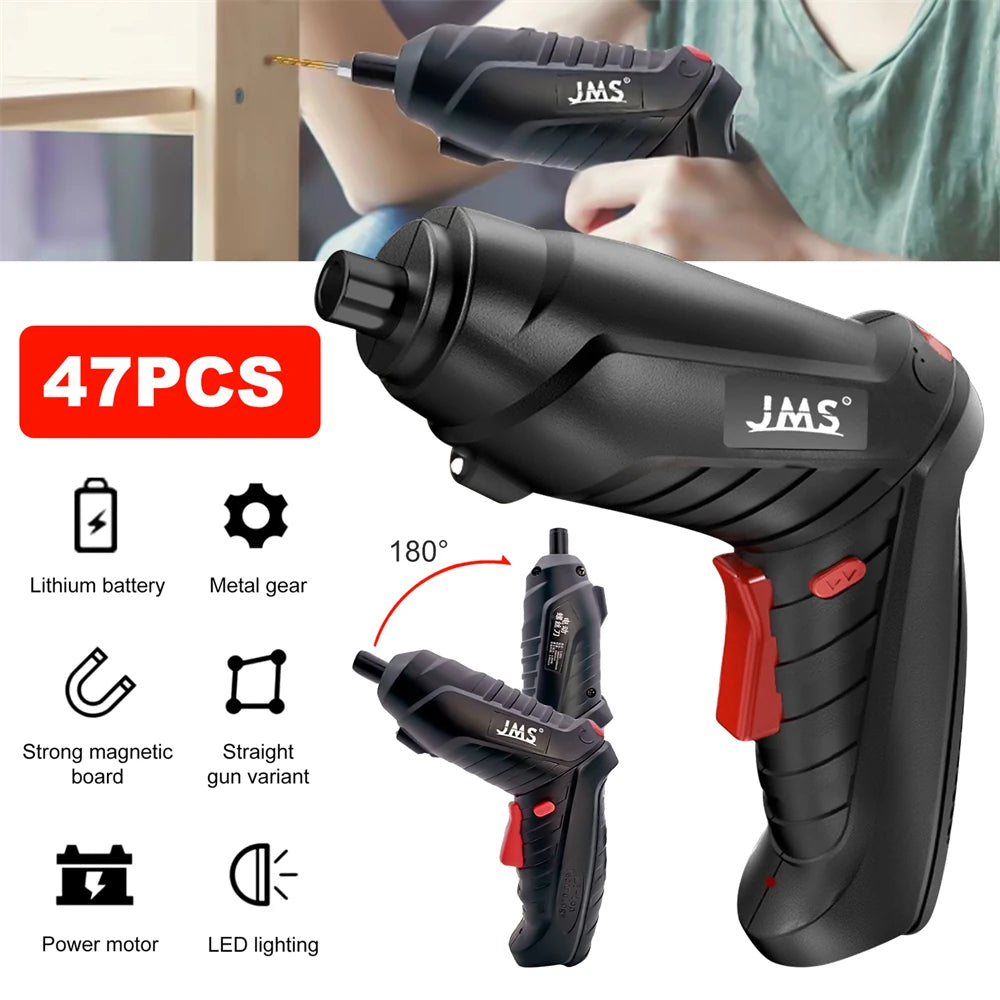 4.2V Cordless Electric Drill 74pcs Power Tools Set USB Rechargeable Electric Screwdriver Drill Household Maintenance Repair Tool