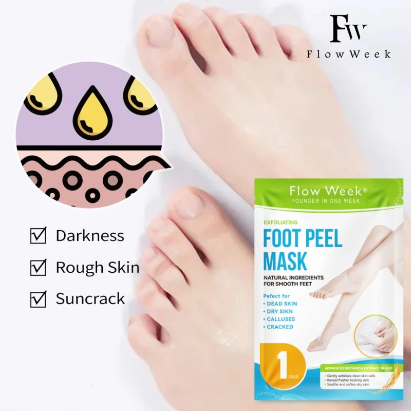 Foot Peel Mask, Exfoliating Peel Off Calluses Dead Skin Callus Remover Dry Cracked Feet, Baby Soft Smooth Touch Feet Skin