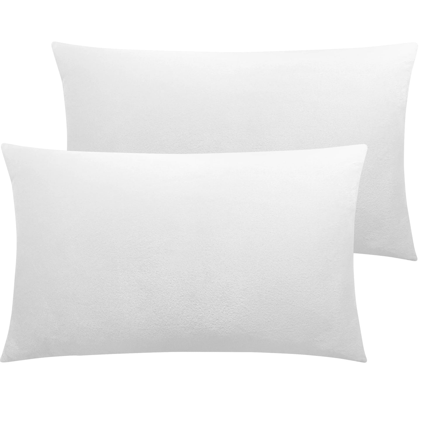 Ntbay 2 Pack Velvet Hidden Zippered Pillowcases, Super Soft and Cozy Luxury Solid Color Pillow Cases