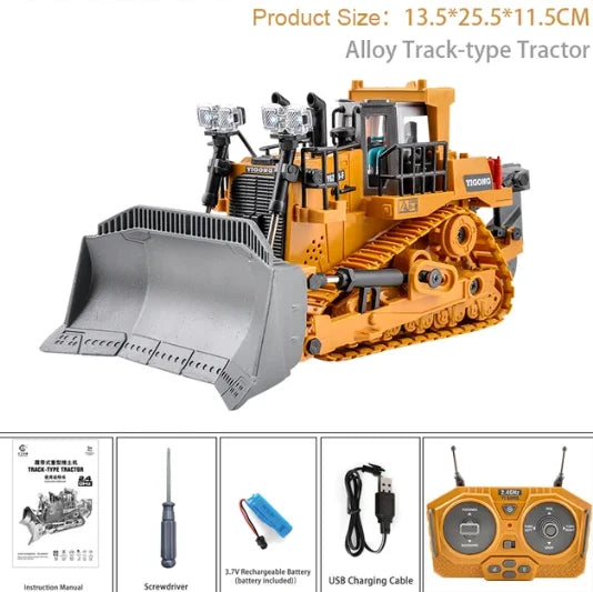 1: 20 Large Alloy Remote Control Excavator 11 Channel Crawler Excavator Children Boy Competition Engineering Vehicle Model Toy