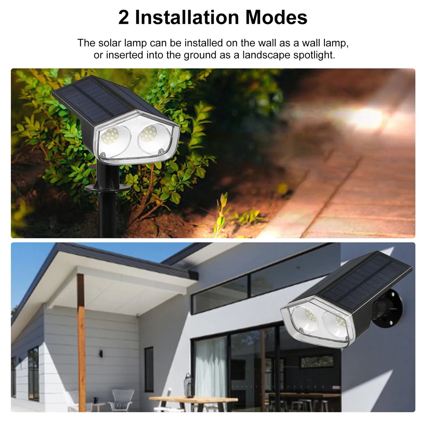 Outdoor Garden Lamp Solar Spot Lights Lawn Lamp Wall Light IP67 Waterproof Landscape Spotlights for Garden Patio Yard Fence