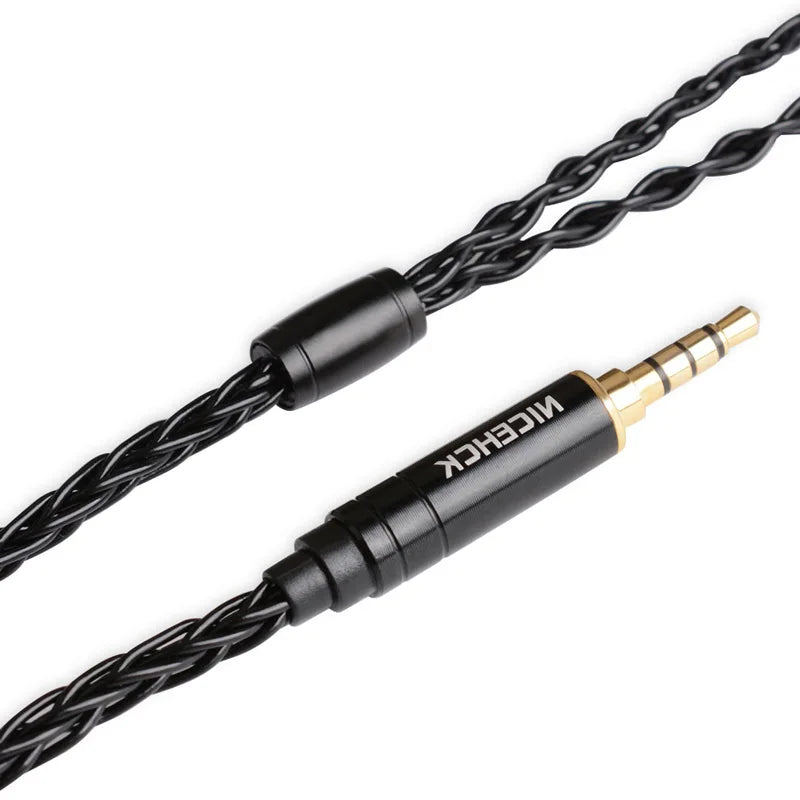 NiceHCK BlackWheat 8 Core Silver Plated Copper Microphone Cable MMCX/QDC/0.78 2Pin With Mic for DB1 DB3 AS10 EDX CA4 C12