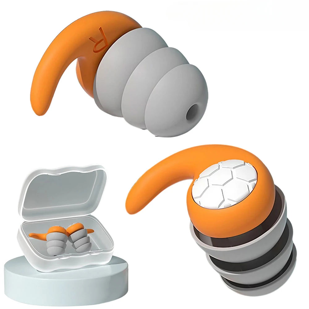 Three Layers Of Silicone Earplugs Sound Insulation Noise Reduction Suitable for Sleep, Swimming Anti-noise Earplugs 1 Pair